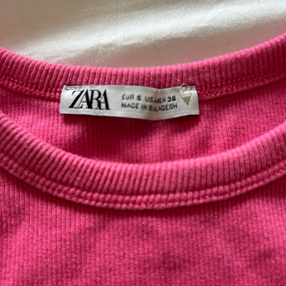 Zara Vibrant Pink Ribbed Top
